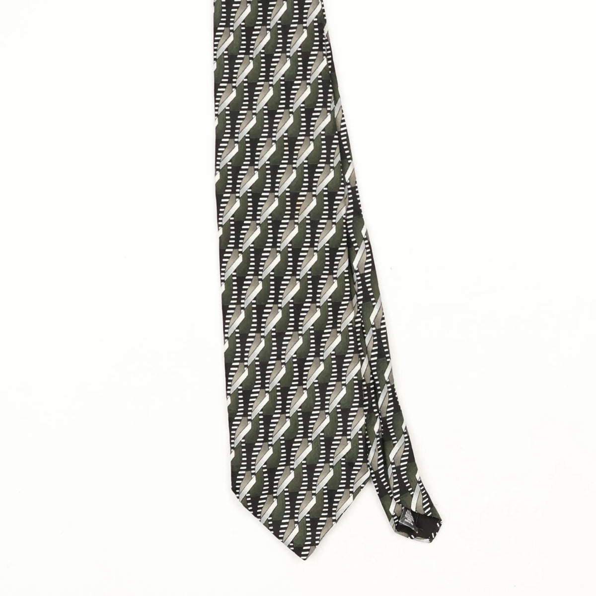 Front Front Detail of Vintage 1990's Towncraft Geometric Patterned Tie