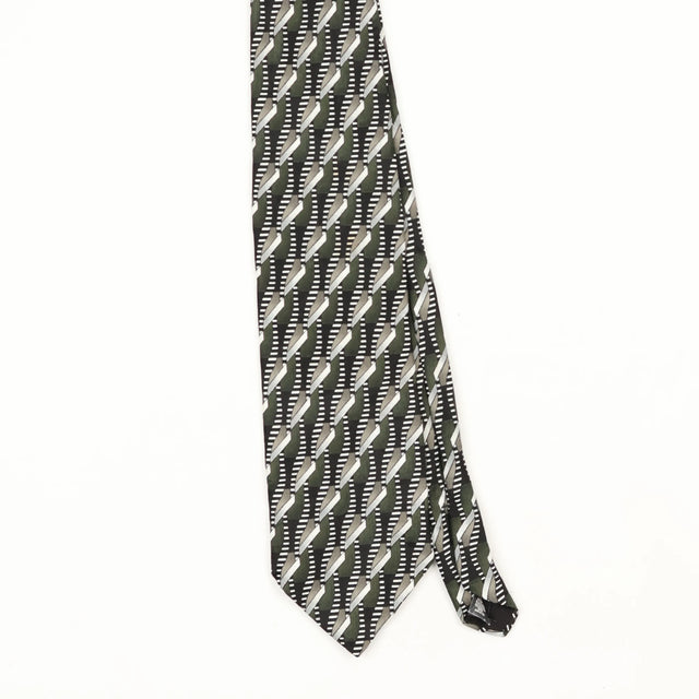 Front Front Detail of Vintage 1990's Towncraft Geometric Patterned Tie