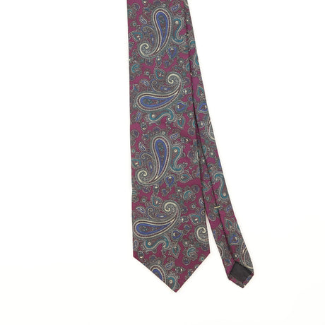 Front Detail of Vintage 1990's Paisley Patterned Tie