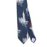 Front Front Detail of Vintage 1980's Beau Brummell Big Ben Abstract Patterned Tie