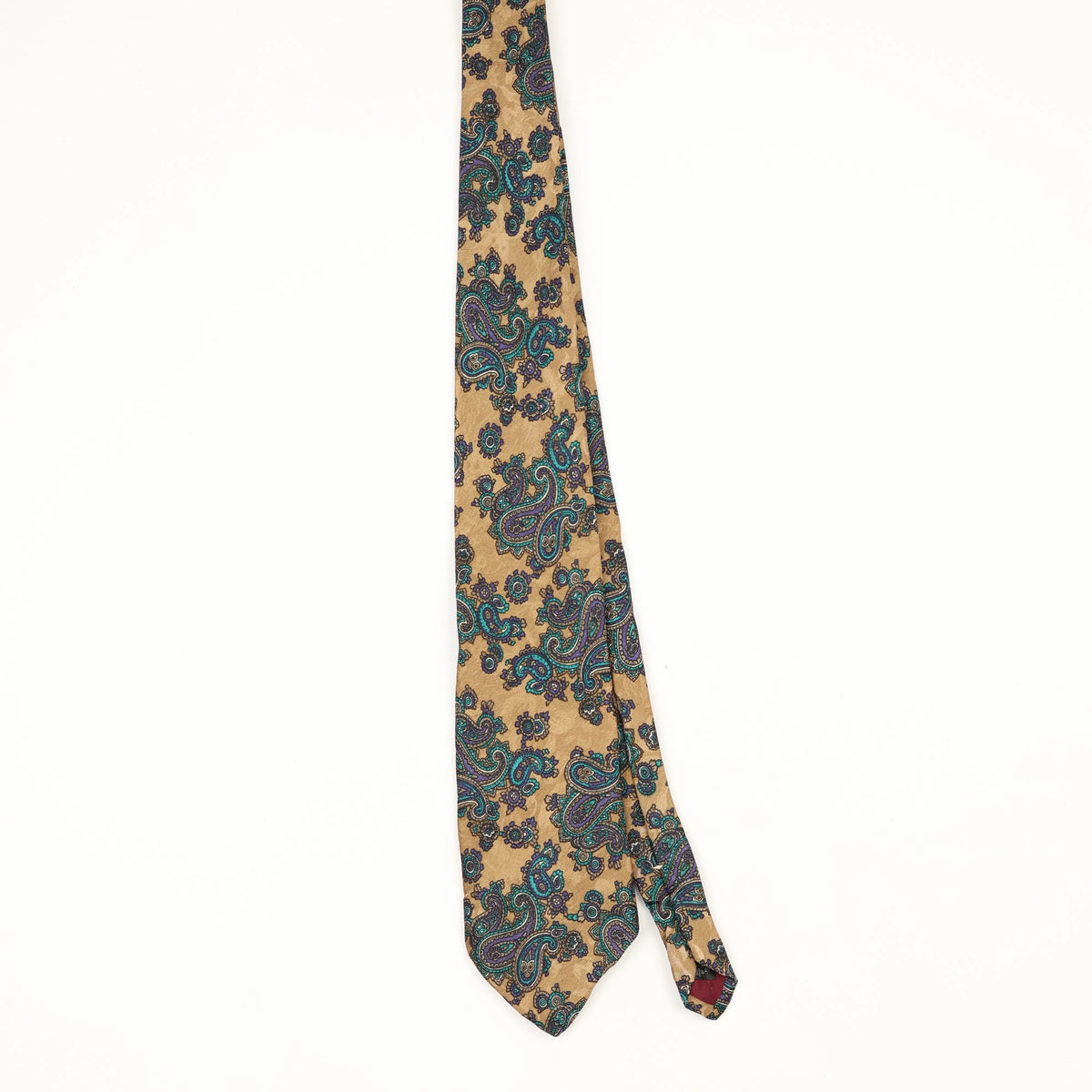 Front Front of Vintage Manhattan Paisley Patterned Tie