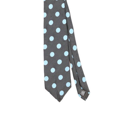 Front Front Detail of Vintage Perry Ellis Polka Dot Patterned Tie