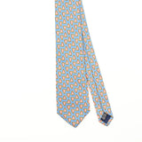 Front Detail of Vintage 1990's Thomas Pink Geometric Patterned Tie