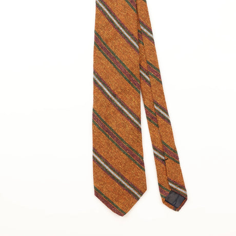 Front Detail of Vintage 1990's Brooks Brothers Repp Striped Patterned Tie