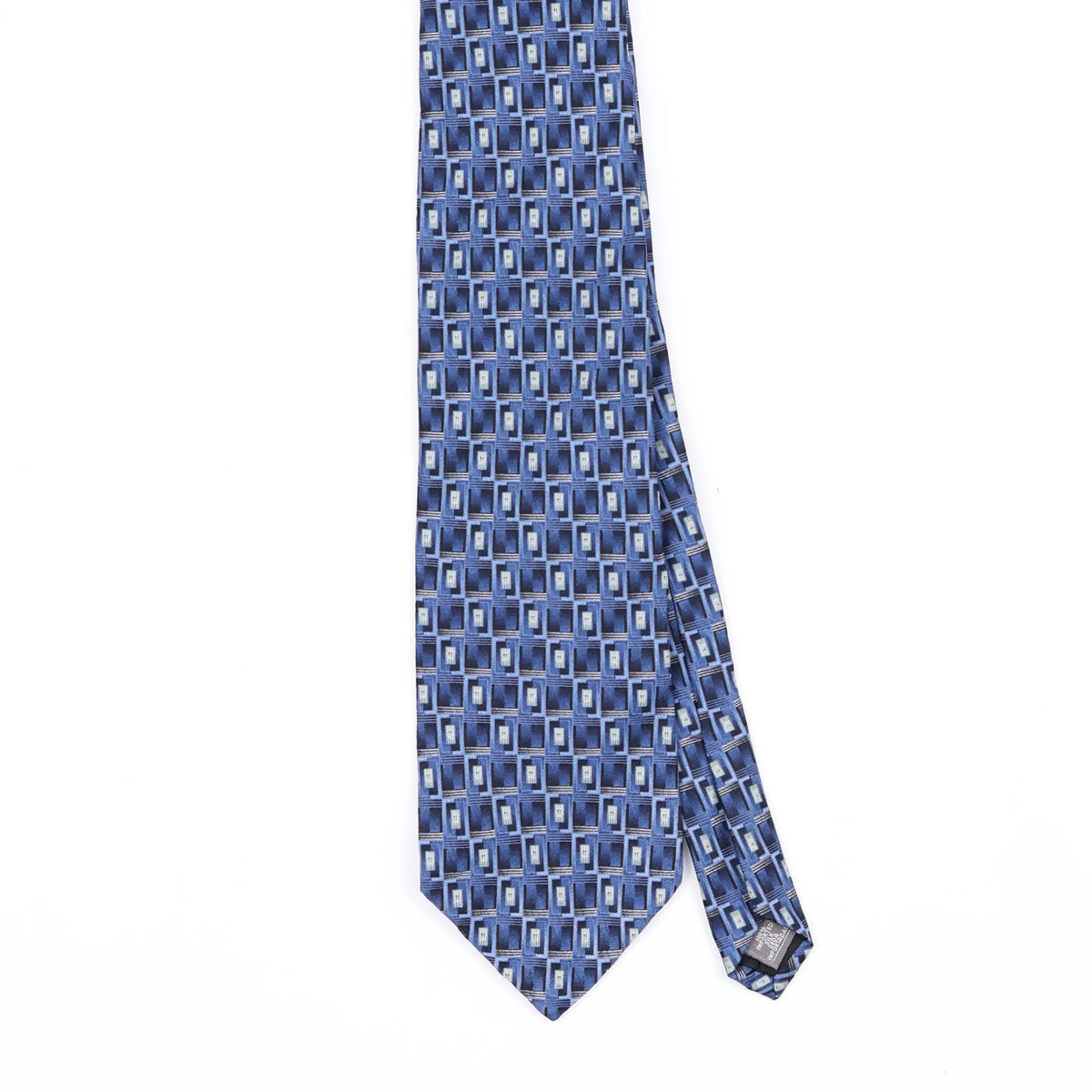 Front Front Detail of Vintage 1990's Stafford Squares Geometric Patterned Tie