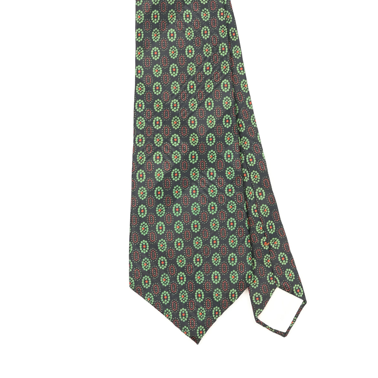 Front Front Detail of Vintage 1980's Yves Saint Laurent Geometric Patterned Tie