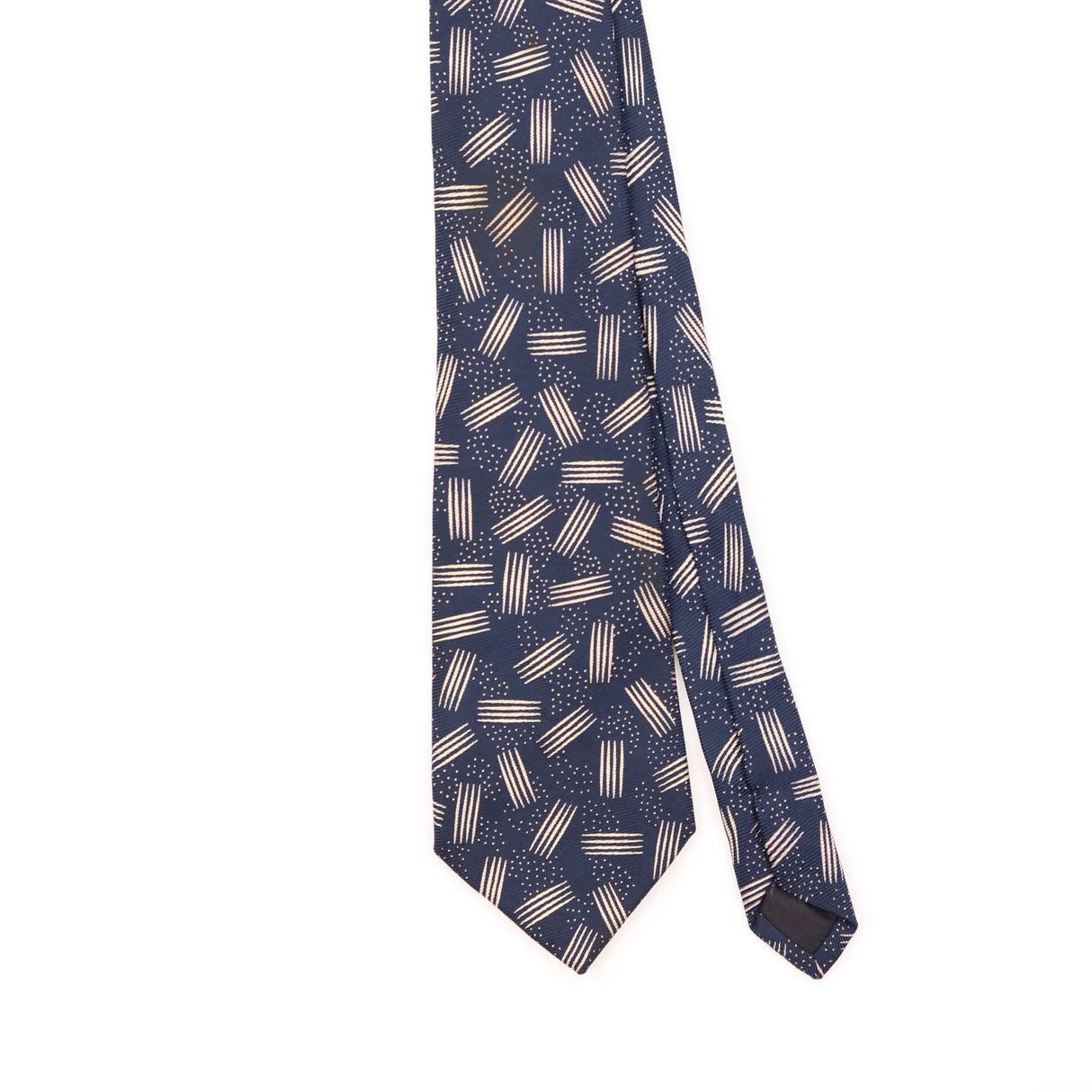 Front Detail of Vintage 1990's Lines Geometric Patterned Tie
