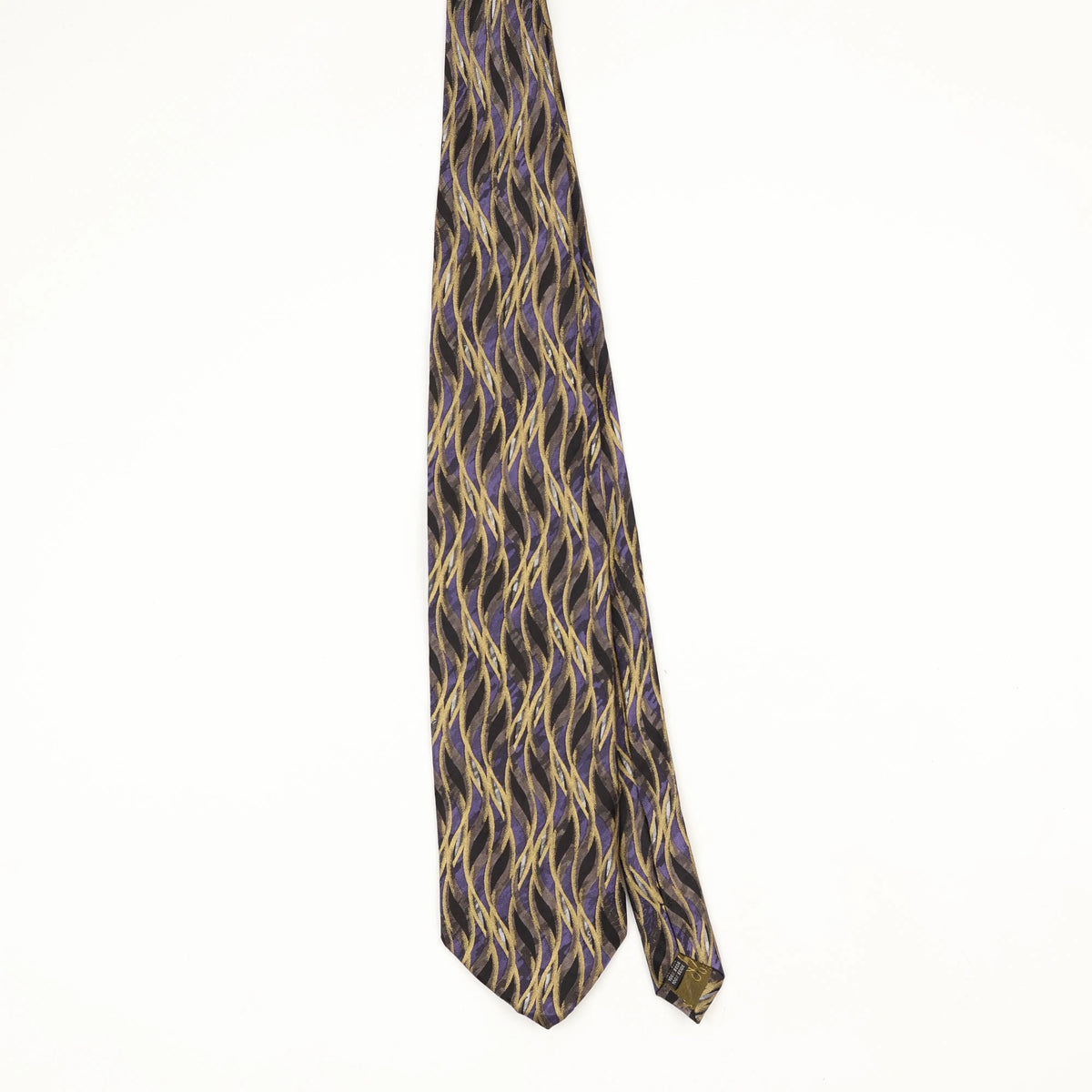 Front Front of Vintage 1990's Waves Geometric Patterned Tie