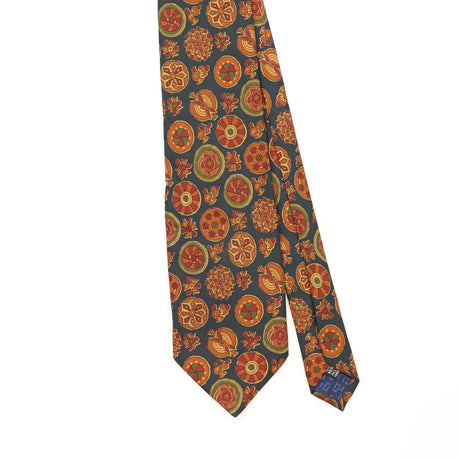 Front Front Detail of Vintage 1990's Mario Valentino Floral Patterned Tie
