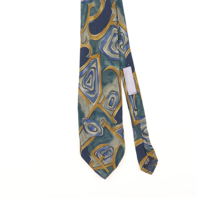 Front Detail of Vintage 1990's Geoffrey Beene Abstract Patterned Tie