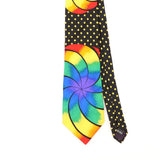 Front Detail of Vintage 1990's Rush Limbaugh No Boundaries Abstract Patterned Tie