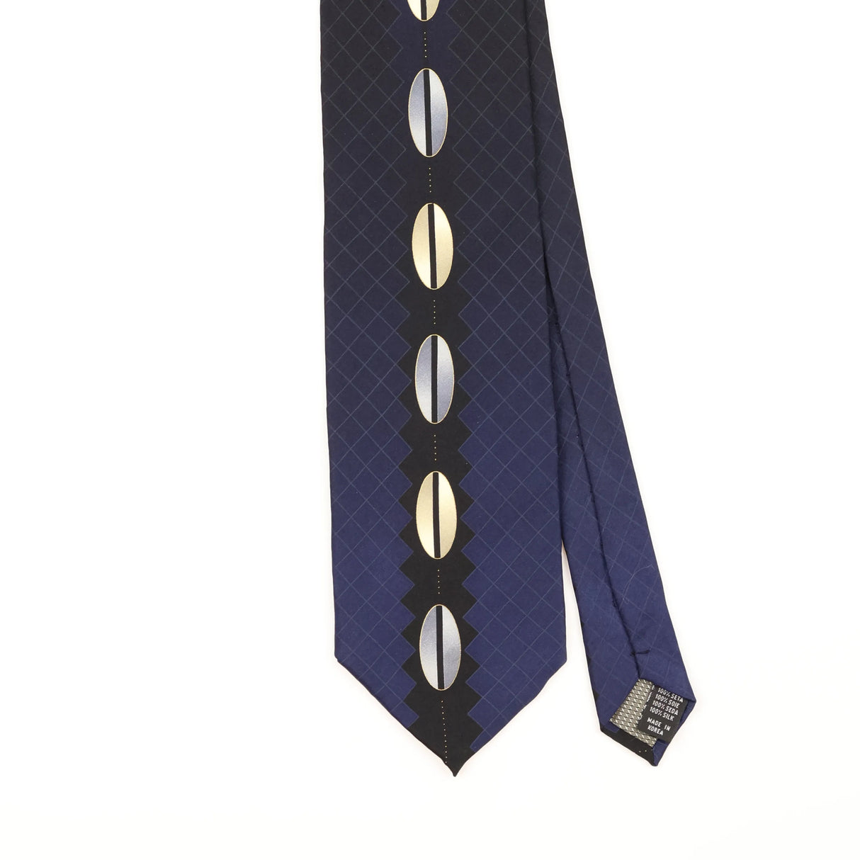 Front Detail of Vintage 1990's Geometric Patterned Tie