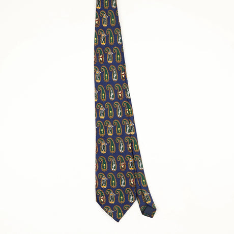 Front Front of Vintage 1990's Looney Tunes Bugs Bunny Paisley Patterned Tie