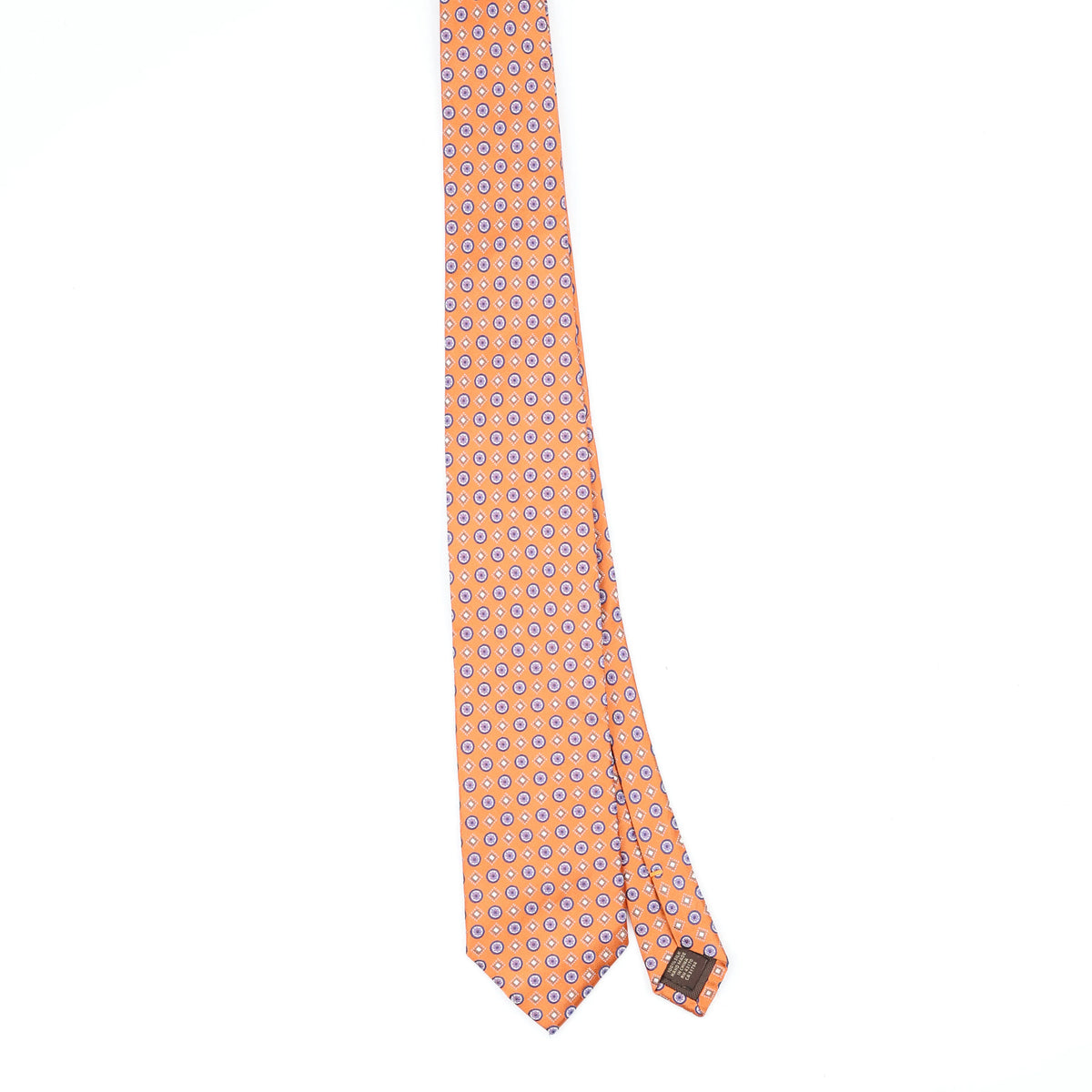 Front Front of Vintage Foulard Geometric Patterned Tie