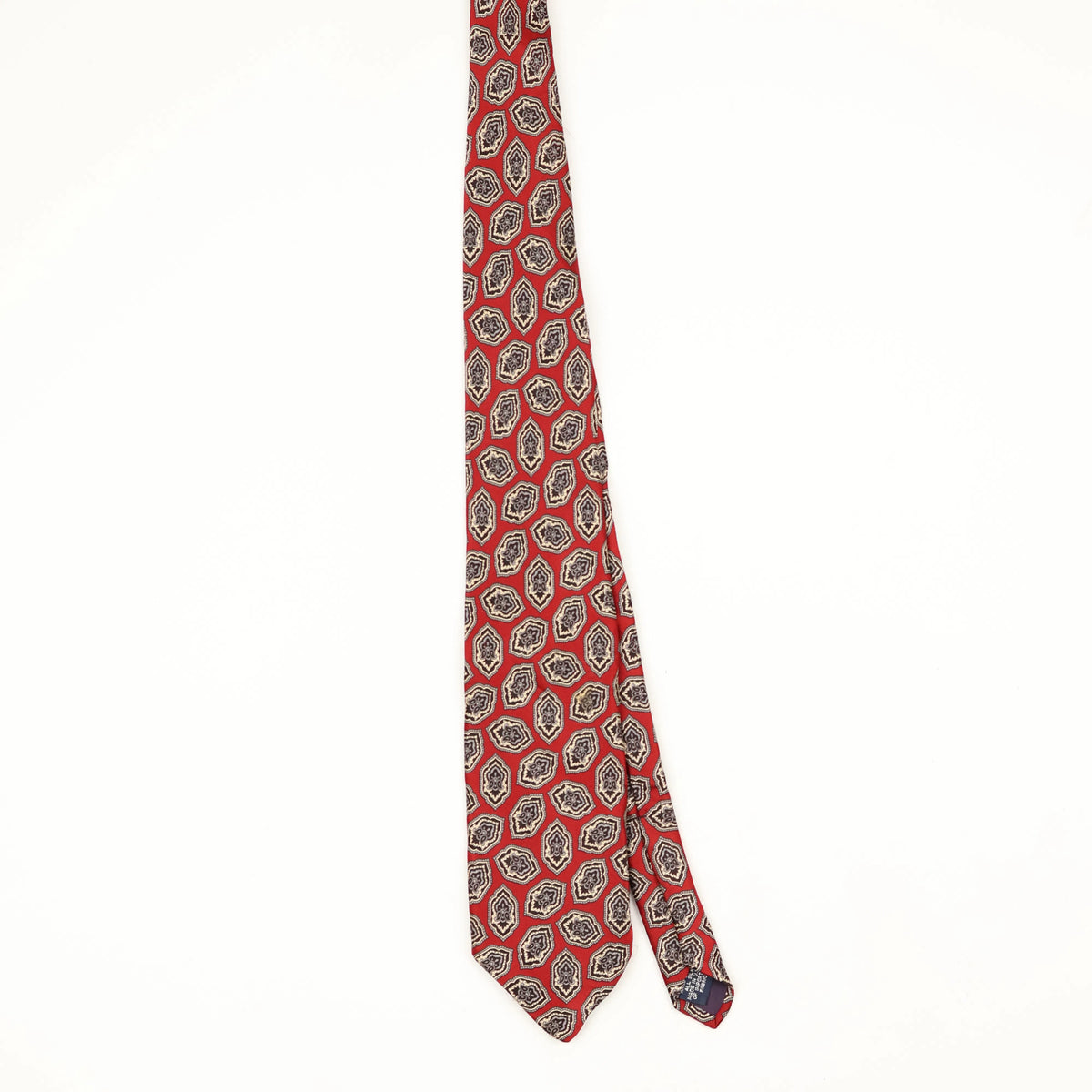Front Front of Vintage 1990's Lands' End Geometric Patterned Tie