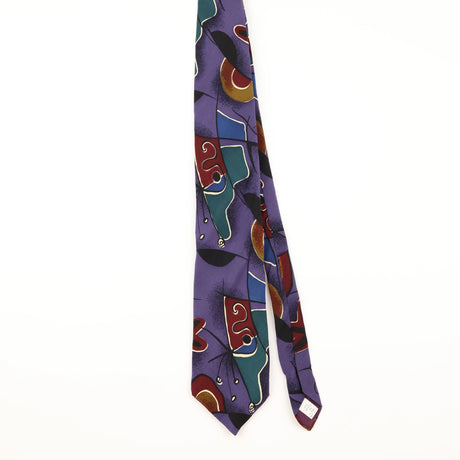 Front of Vintage 1990's Ted Lapidus Abstract Patterned Tie