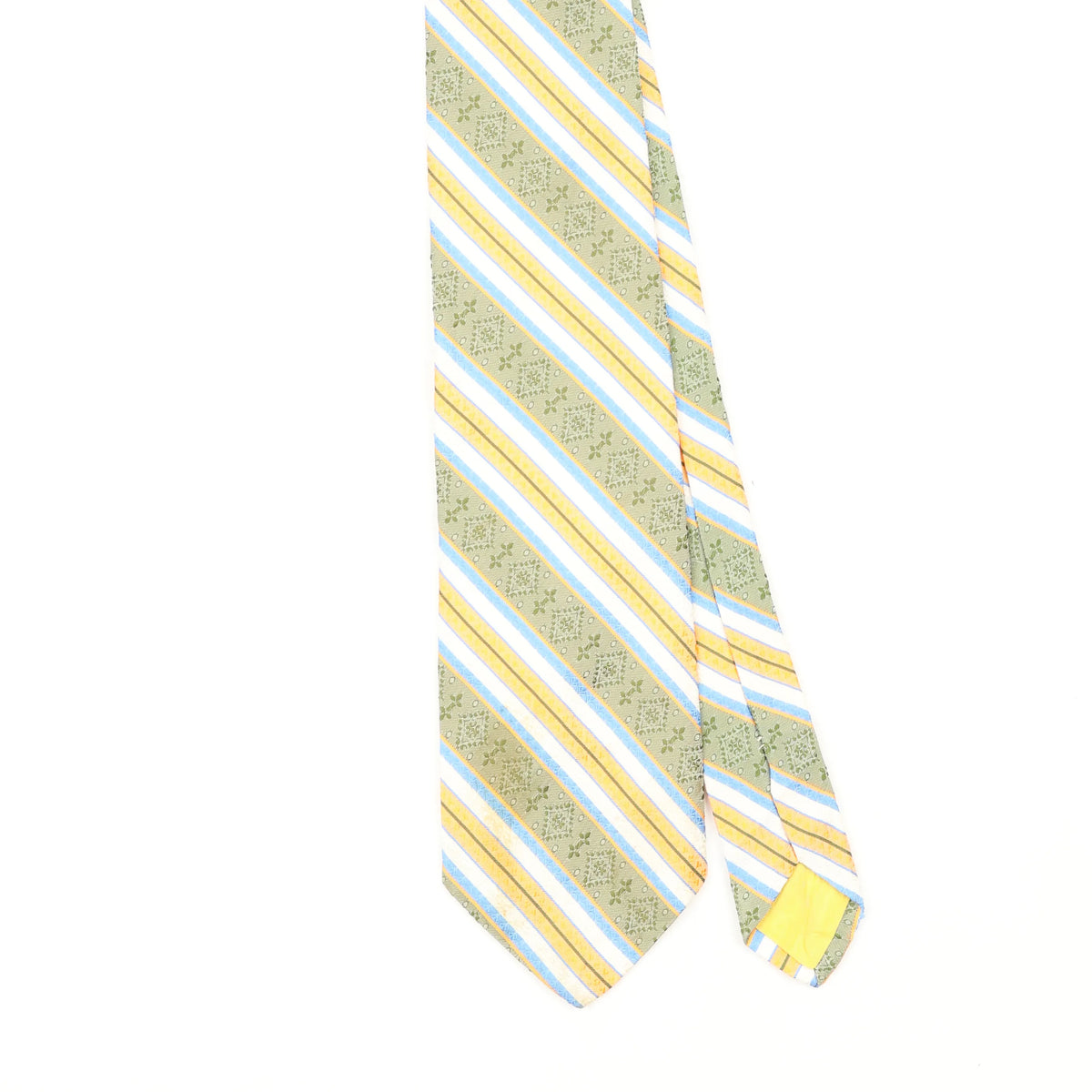Front Front Detail of Vintage 1980's Striped Patterned Tie