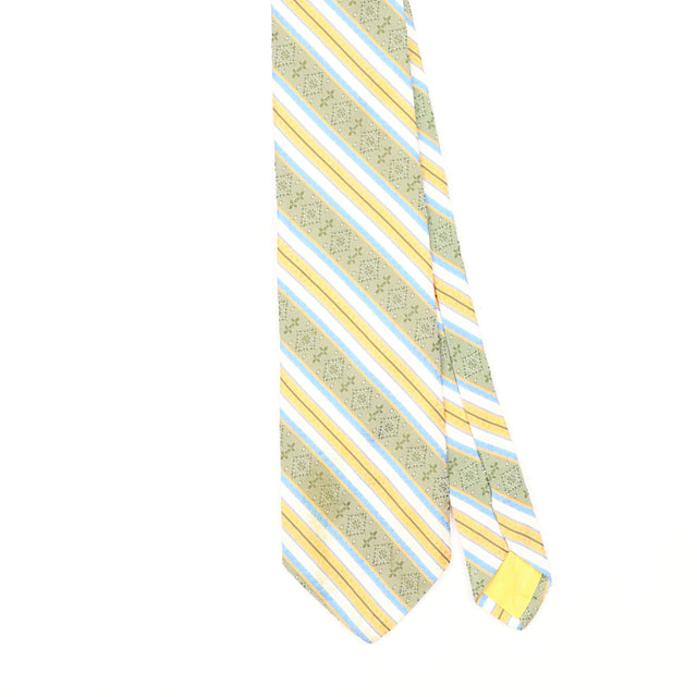 Front Front Detail of Vintage 1980's Striped Patterned Tie