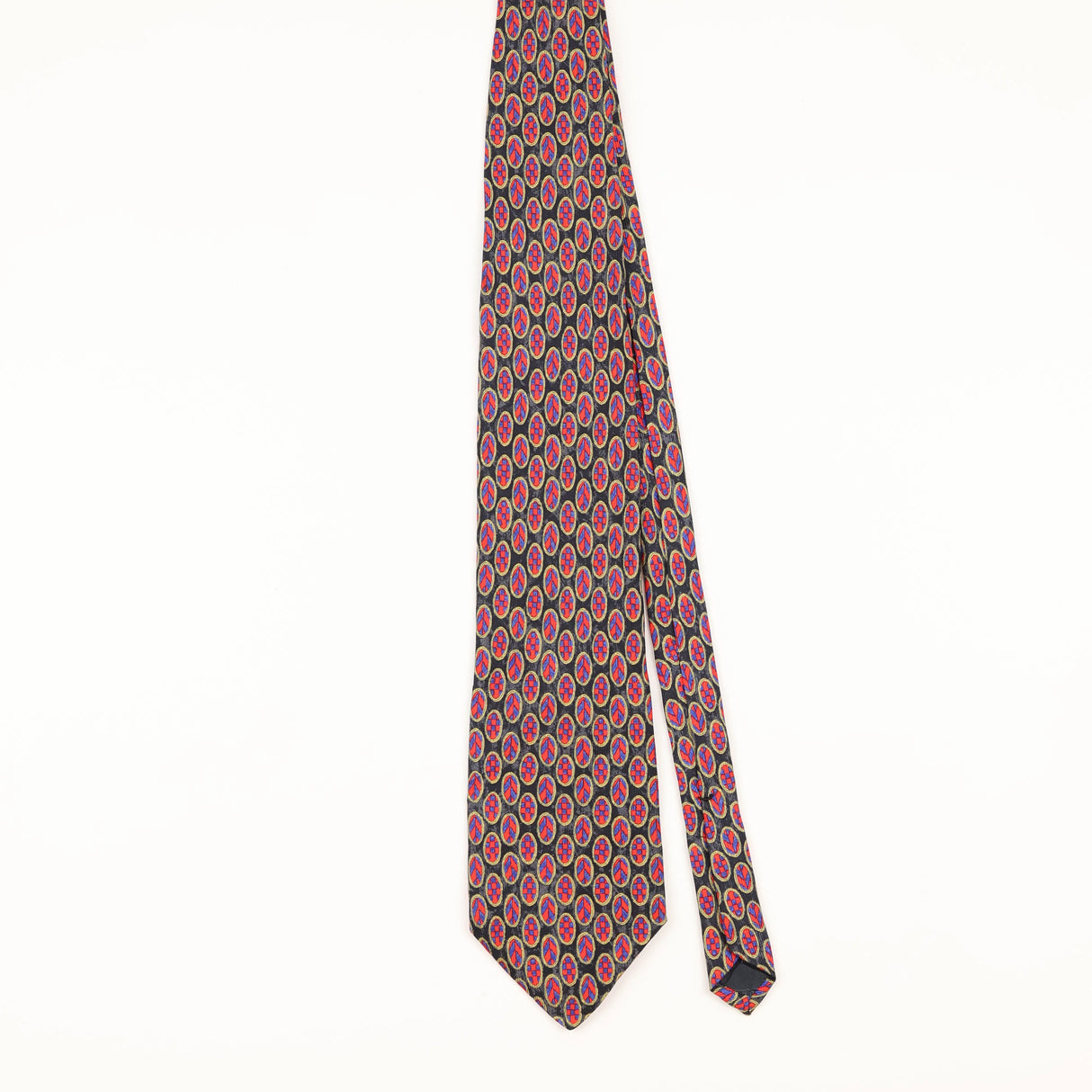 Front of Vintage 1990's Geometric Patterned Tie