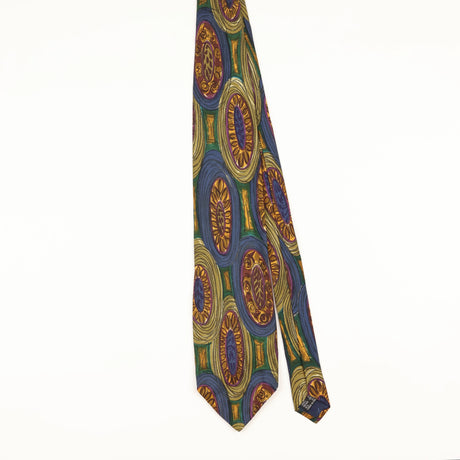 Front of Vintage 1990's Krizia Uomo Abstract Patterned Tie
