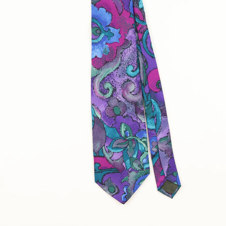 Front Detail of Vintage 1980's Abstract Patterned Tie