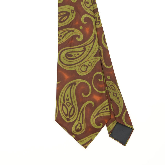 Front Front Detail of Vintage 1980's Pierre Cardin Paisley Patterned Tie