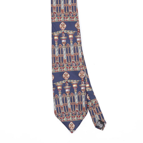 Front Front Detail of Vintage Bill Blass Geometric Patterned Tie