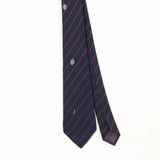 Front Front Detail of Vintage 1980's Jacques Fath Striped Patterned Tie