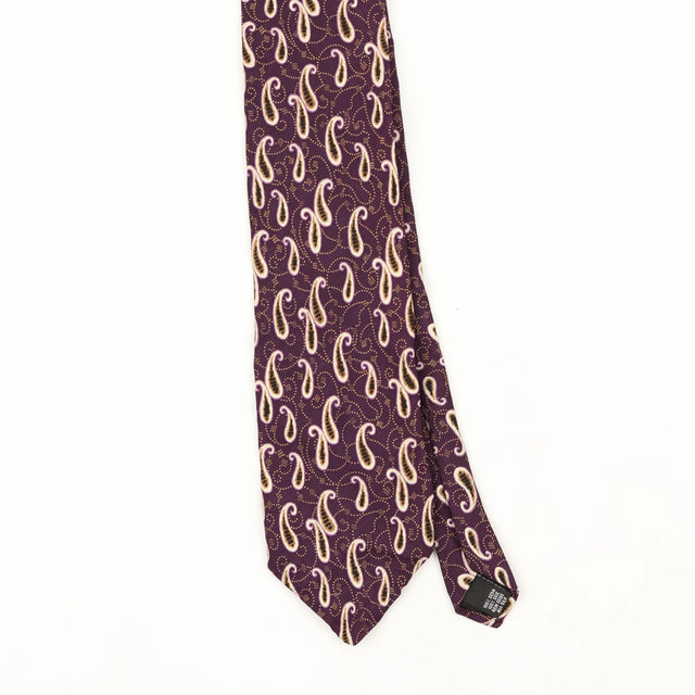 Front Front Detail of Vintage 1990's Paisley Patterned Tie