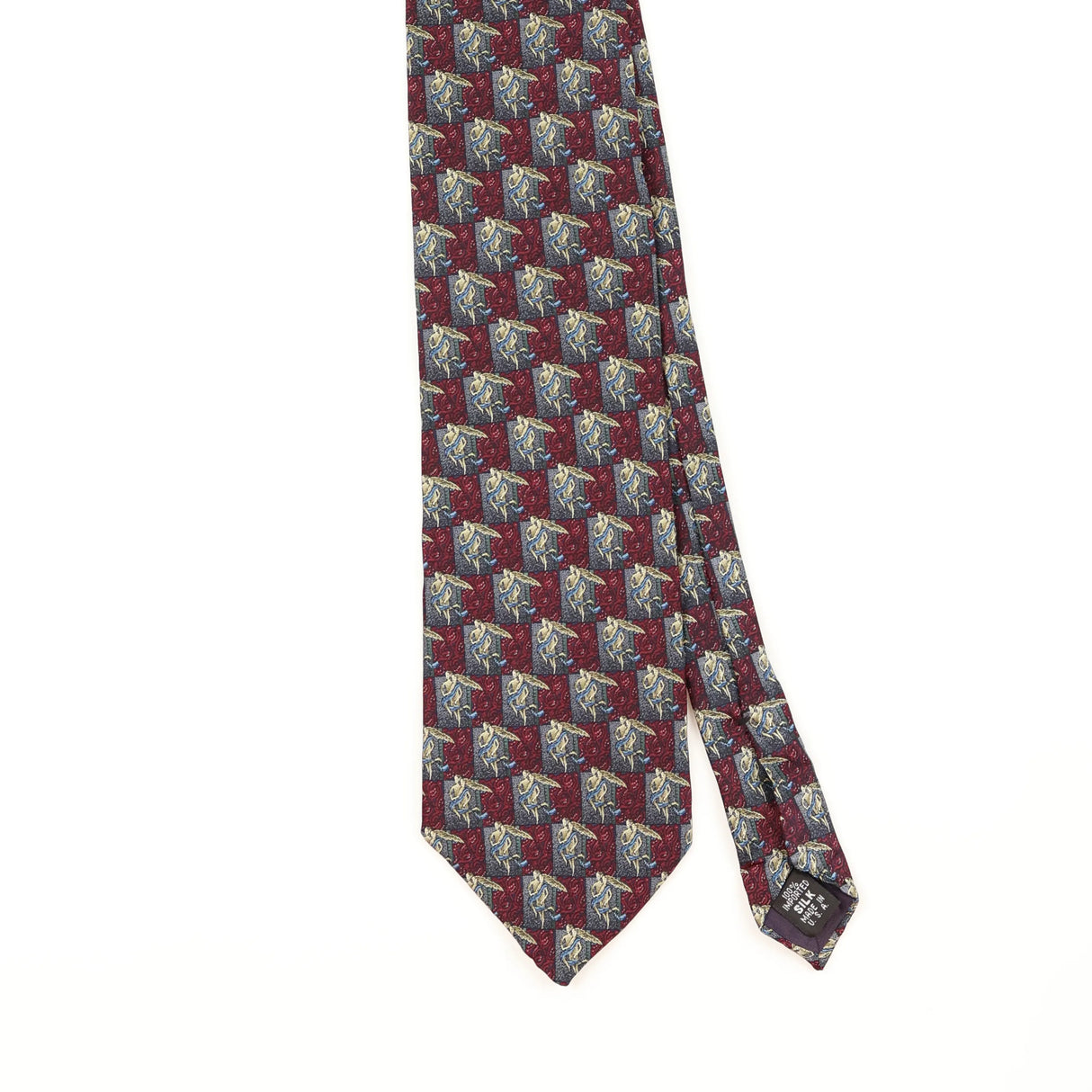 Front Detail of Vintage 1990's Geometric Patterned Tie