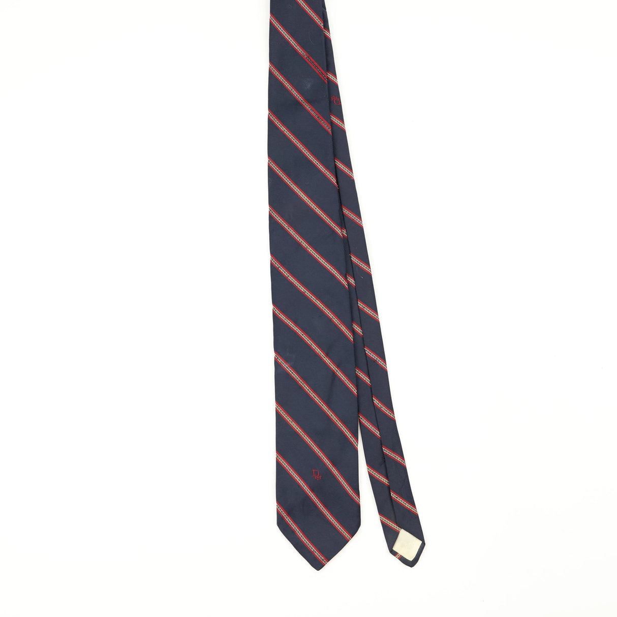 Front Front of Vintage 1990's Christian Dior Striped Patterned Tie