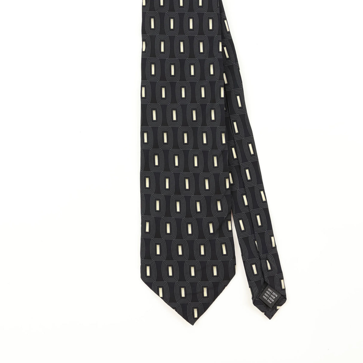Front Front Detail of Vintage 1990's Croft & Barrow Geometric Patterned Tie