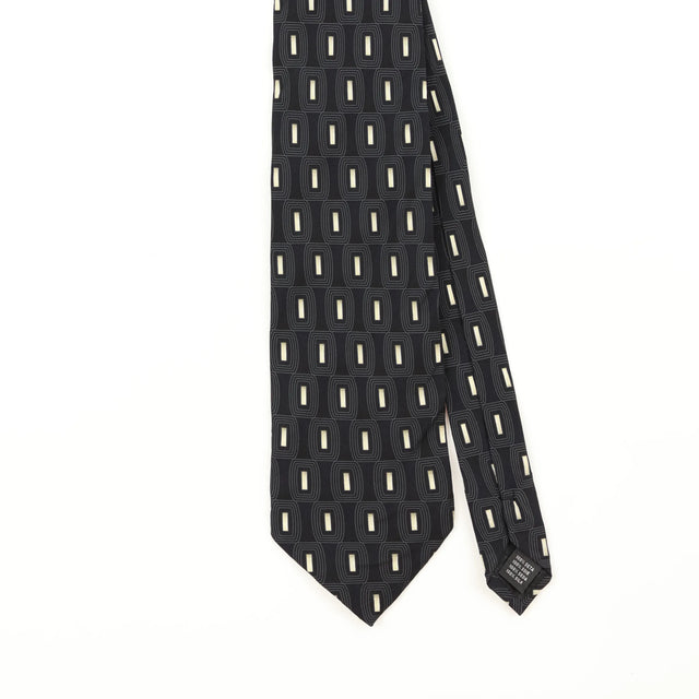 Front Front Detail of Vintage 1990's Croft & Barrow Geometric Patterned Tie