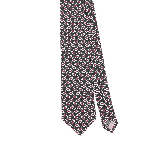 Front Front Detail of Vintage 1990's Tie Rack Charleston Paisley Patterned Tie