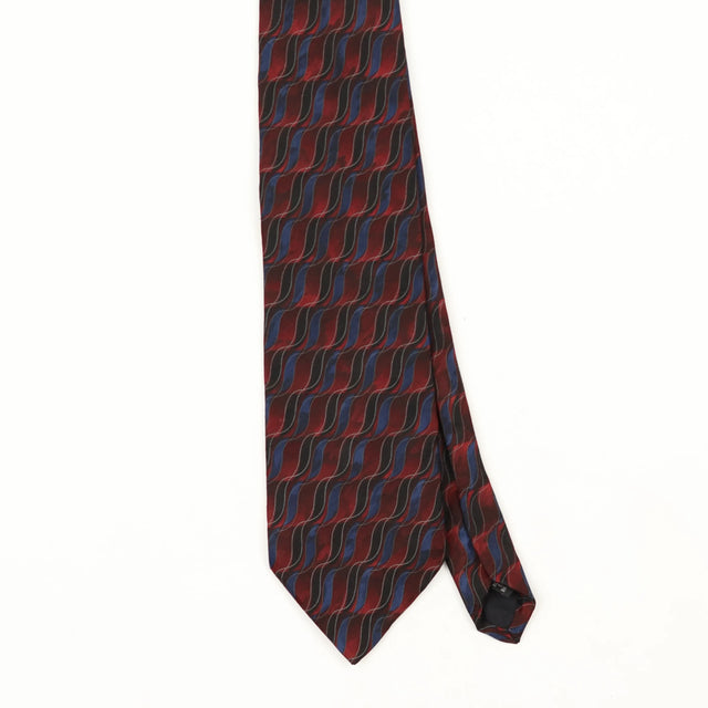 Front Front Detail of Vintage 1990's Waves Geometric Patterned Tie