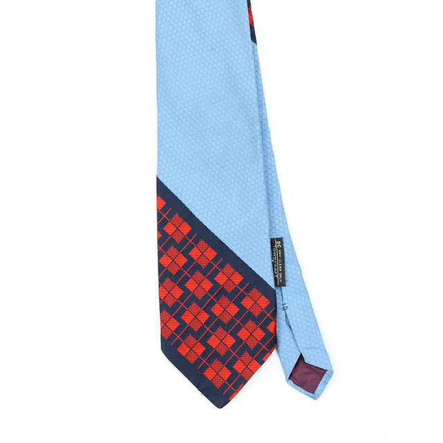 Front Front Detail of Vintage 1980's J. C. Penney Split Check Geometric Patterned Tie