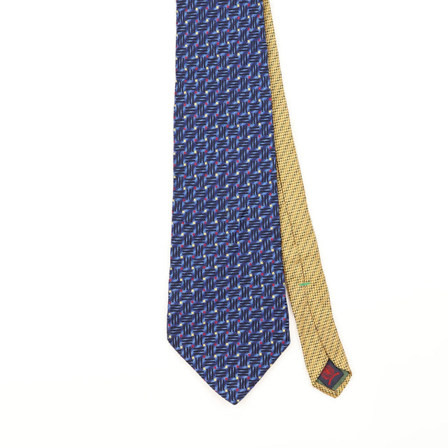 Front Detail of Vintage 1990's Tommy Hilfiger Geometric Patterned Tie