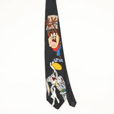 Front Front of Vintage Looney Tunes Bugs Bunny Cartoon Patterned Tie