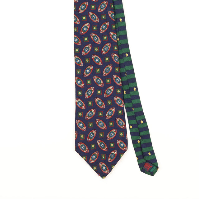 Front Detail of Vintage 1990's Tommy Hilfiger Geometric Patterned Tie