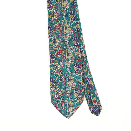 Front Front Detail of Vintage 1990's Stonehenge Ties For Tibet Abstract Patterned Tie