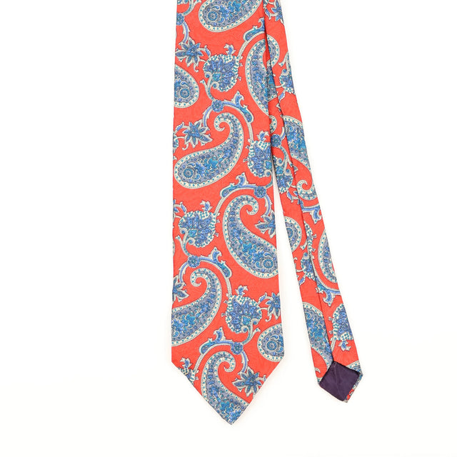 Front Detail of Vintage 1990's Paisley Patterned Tie