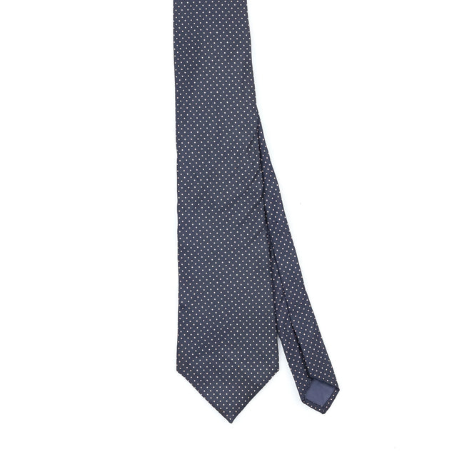 Front Front Detail of Vintage 1990's Guy Laroche Polka Dot Patterned Tie