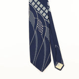 Front Detail of Vintage 1970's Beau Brummell Geometric Patterned Tie
