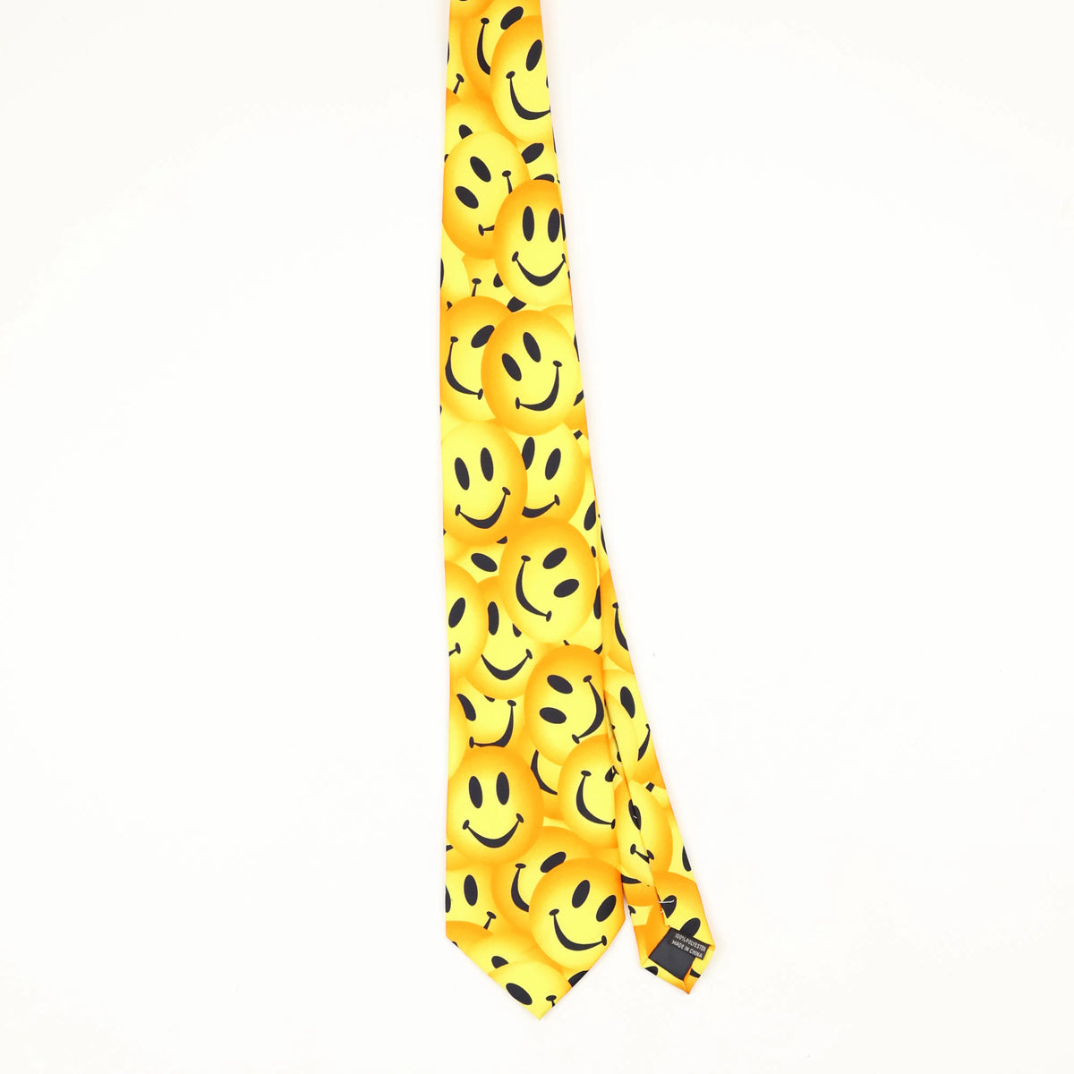 Front Front of Vintage Smiley Faces Cartoon Patterned Tie