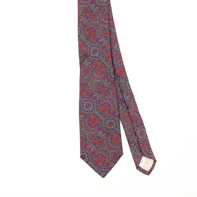 Front Detail of Vintage 1990's Pierre Cardin Paisley Patterned Tie