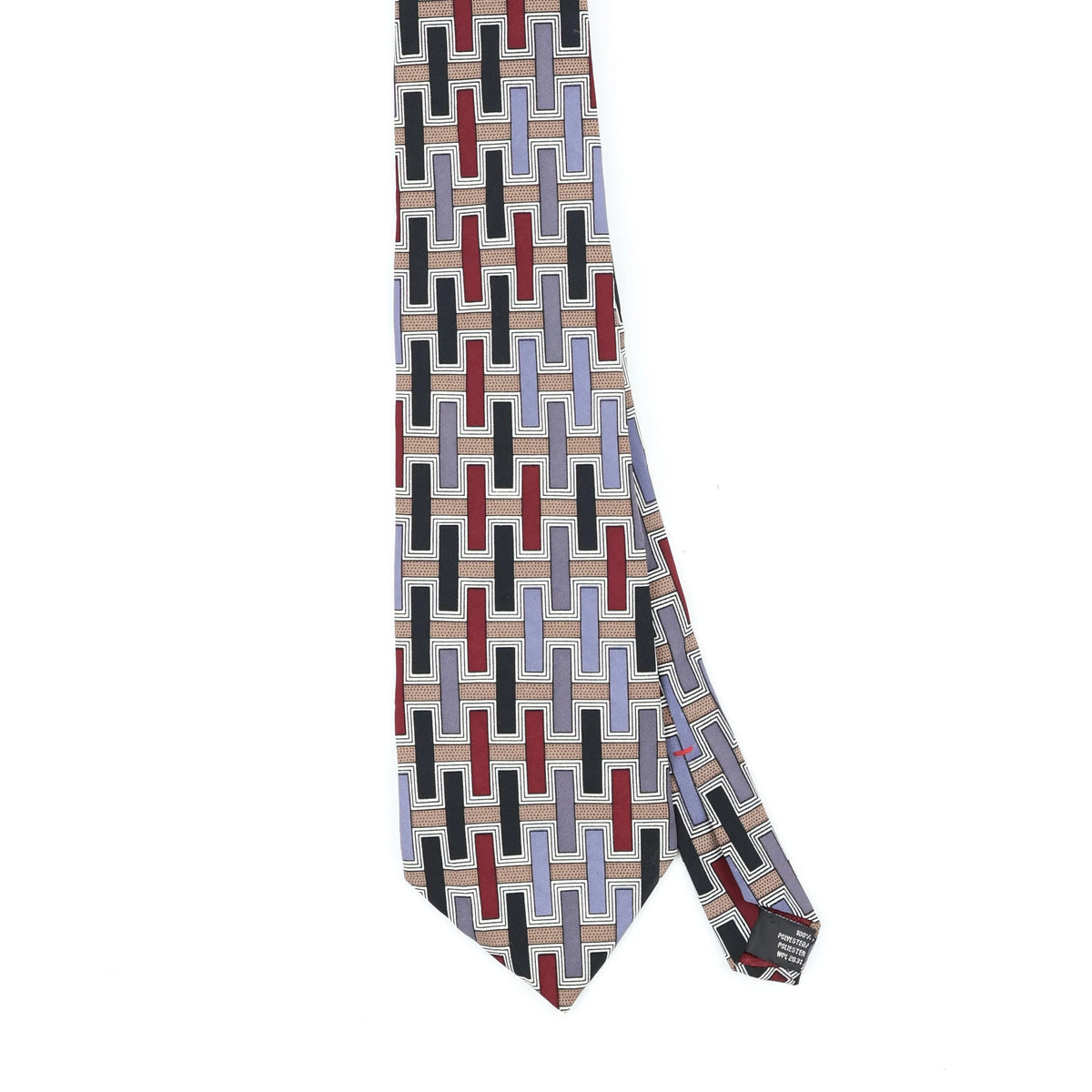 Front Front Detail of Vintage 1990's Geometric Patterned Tie