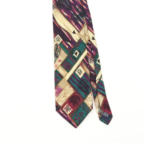 Front Detail of Vintage 1990's Jos. A. Bank Abstract Patterned Tie
