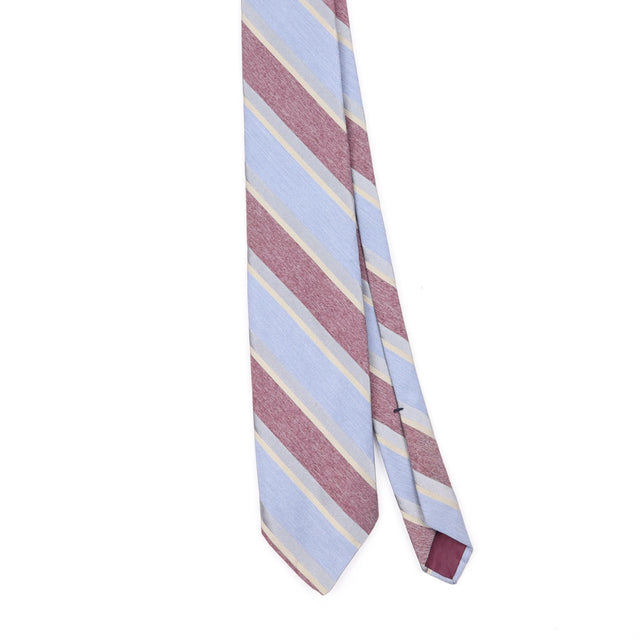 Front Front Detail of Vintage 1980's Striped Patterned Tie