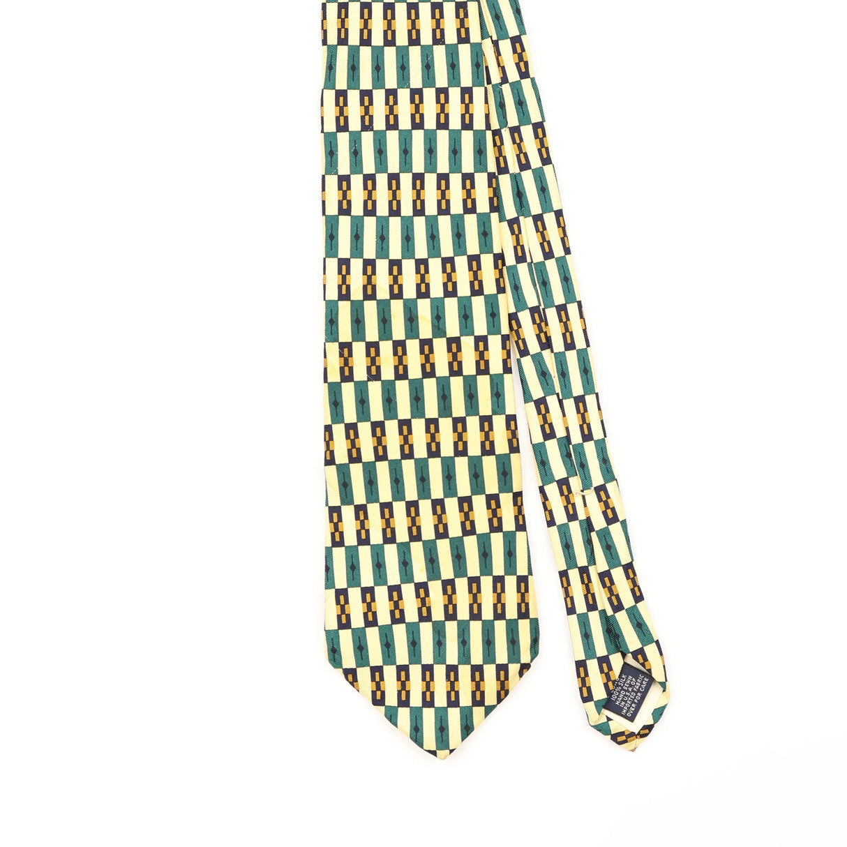 Front Detail of Vintage 1990's Lands' End Geometric Patterned Tie