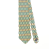 Front Detail of Vintage 1990's Lands' End Geometric Patterned Tie